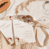 Boho Terracotta結婚式モダン結婚招待 招待状