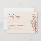 Boho Terracotta親切素朴に返信結婚する 出欠カード (正面)