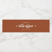 Boho Terracotta赤ちゃんシャワーカスタマイズ ペットボトルラベル (シングルラベル)