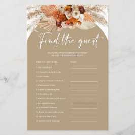 Boho terracotta銅パンパは、ゲストゲームを見つける