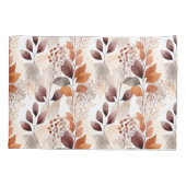 Boho Terracotta and Burgundy Leaves  枕カバー (裏面)