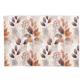 Boho Terracotta and Burgundy Leaves  枕カバー (正面)