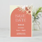 Boho Terracotta Arch Floral Save the Date Template セーブザデート (スタンド正面)