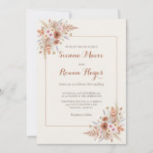 Boho Terracotta Arch & Pampas Grass Wedding 招待状 (正面)