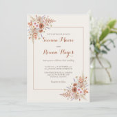 Boho Terracotta Arch & Pampas Grass Wedding 招待状 (スタンド正面)