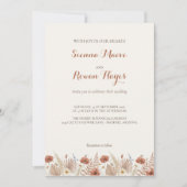 Boho Terracotta Arch & Pampas Grass Wedding 招待状 (正面)