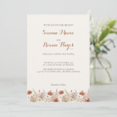 Boho Terracotta Arch & Pampas Grass Wedding 招待状 (スタンド正面)