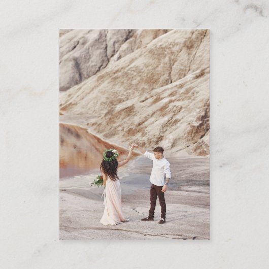 Boho Terracotta Arch & Photo QRコードウェディングRSVP エンクロージャーカード (裏面)