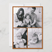 Boho Terracotta Baby's 1st Christmas Bow Photo シーズンカード (裏面)