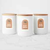 Boho Terracotta Black Pepper Spice Jar Label Stick フードラベル (ボトル)