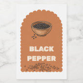 Boho Terracotta Black Pepper Spice Jar Label Stick フードラベル (シングルラベル)