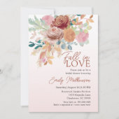 Boho Terracotta & Blush Floral Bridal Shower 招待状 (正面)