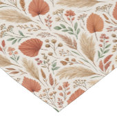 Boho Terracotta Botanical Meadow Illustration ショートテーブルランナー (コーナー)