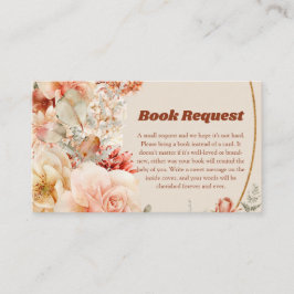 Boho terracotta burgundyフローラ錆びブックリクエスト エンクロージャーカード