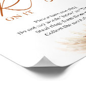 Boho terracotta burgundy pampasリングを置く ポスター (角)