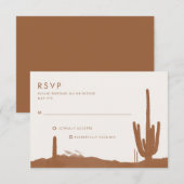Boho Terracotta Cactus Desert Wedding 出欠カード (正面/裏面)