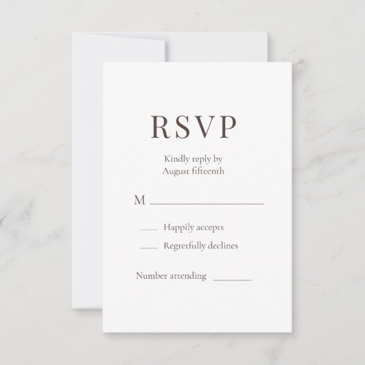 Boho Terracotta Clay Minimalist Wedding RSVP  (正面)