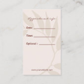 Boho Terracotta Earthy Yoga Instructor 予約カード (裏面)