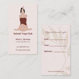 Boho Terracotta Earthy Yoga Instructor 予約カード