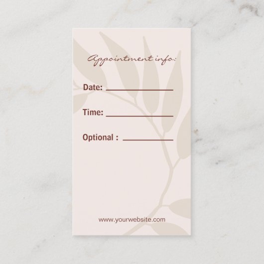 Boho Terracotta Earthy Yoga Instructor 予約カード (裏面)