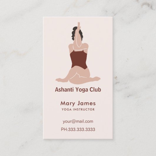 Boho Terracotta Earthy Yoga Instructor 予約カード (正面)