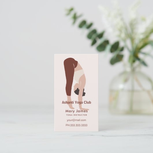 Boho Terracotta Earthy Yoga Instructor 予約カード (スタンド正面)