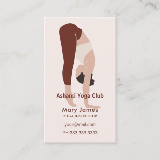 Boho Terracotta Earthy Yoga Instructor 予約カード (正面)