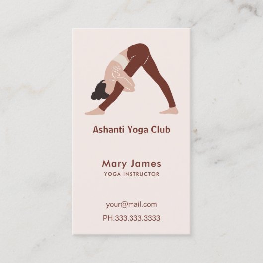 Boho Terracotta Earthy Yoga Instructor 予約カード (正面)