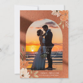 Boho Terracotta Floral  Arch Photo   セーブザデート