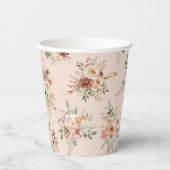 Boho Terracotta Floral Baby Shower 紙コップ (正面)