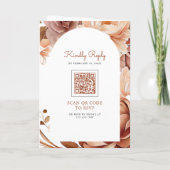Boho Terracotta Floral Deer QR Code Wedding 招待状 (裏面)