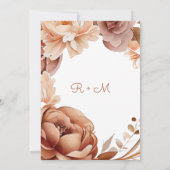 Boho Terracotta Floral Deer Wedding セーブザデート (裏面)