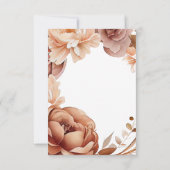 Boho Terracotta Floral Mason Jar Barn Wood Wedding 出欠カード (裏面)