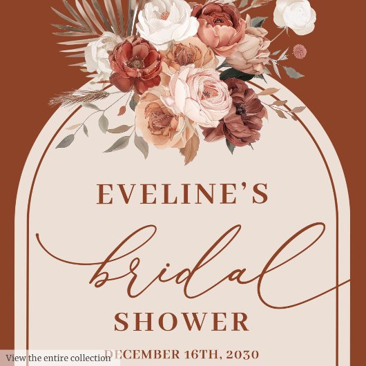 Boho Terracotta Floral Napkins for Bridal Shower