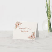 Boho Terracotta Floral & Pampas Grass Wedding サンキューカード (正面)