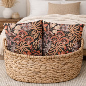 Boho Terracotta Floral Pattern Pillow Case Set 枕カバー