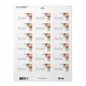 Boho Terracotta Floral Wedding Return Address ラベル (フルシート)