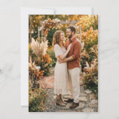 Boho Terracotta Floral Wedding Save The Date Card セーブザデート (裏面)