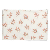 Boho Terracotta Leaf Botanical Pattern Pillowcase 枕カバー (裏面-左)