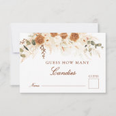 Boho Terracotta Lilies Candy Jar Guessing Game ノートカード (正面)