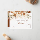 Boho Terracotta Lilies Candy Jar Guessing Game ノートカード (正面/裏面インサイチュ)