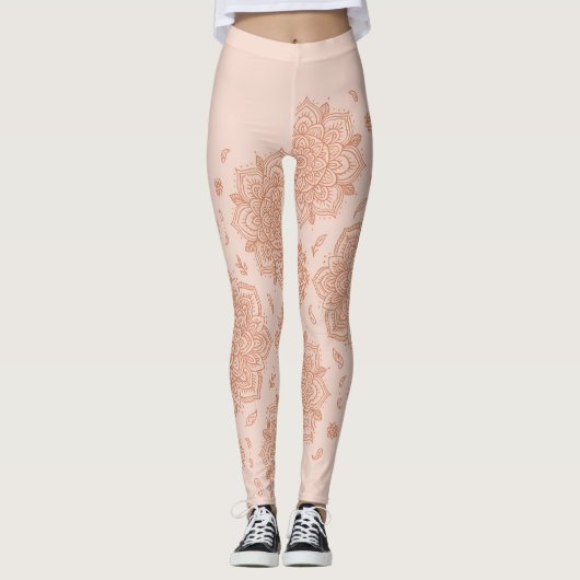 Boho Terracotta Mandala レギンス (正面)
