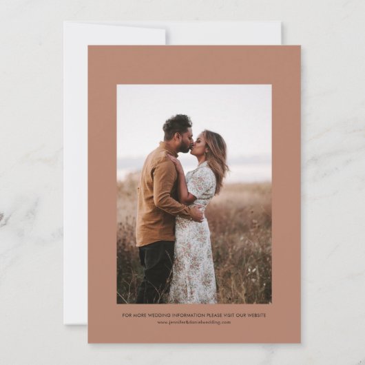 Boho Terracotta Moon Photo Save the Date Card 招待状 (裏面)