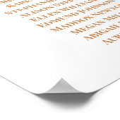 Boho Terracotta palms Wedding Seating Chart ポスター (角)