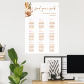 Boho Terracotta palms Wedding Seating Chart ポスター (ホームオフィス)