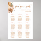 Boho Terracotta palms Wedding Seating Chart ポスター (正面)