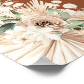 Boho Terracotta Pampas Grassベビーシャワーポスター ポスター (角)