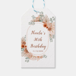 Boho Terracotta Pampas Grass ギフトタグ