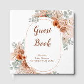 Boho Terracotta Pampas Grass Baby Shower ゲストブック (正面)