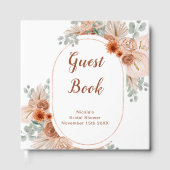 Boho Terracotta Pampas Grass Bridal Shower ゲストブック (正面)